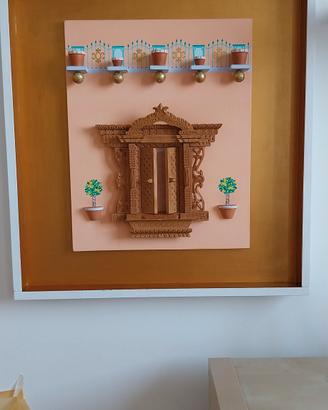 Quadro artigianaledipinto  con inserti