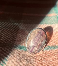anello argento e fluorite