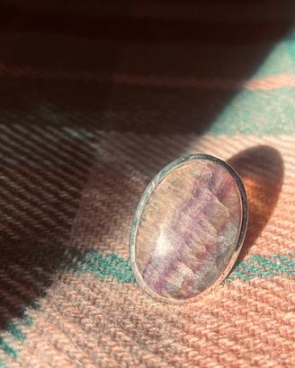 anello argento e fluorite