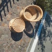 Poltroncina con tavolino per bimbo in vimini