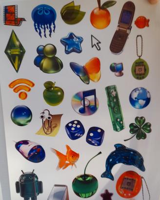 set stickers/adesivi frutiger aero