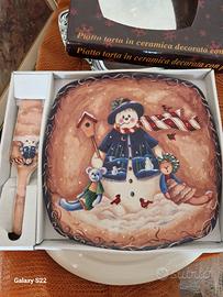 piatto e paletta natalizia per torte