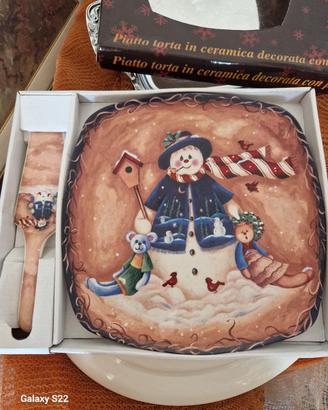 piatto e paletta natalizia per torte
