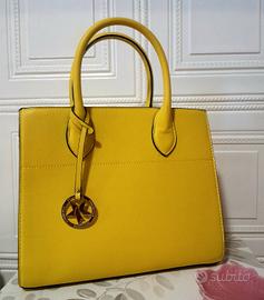 Borsa a mano Primadonna gialla Saffiano
