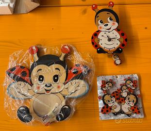 Decorazioni cuccinella orologio + appendiabiti