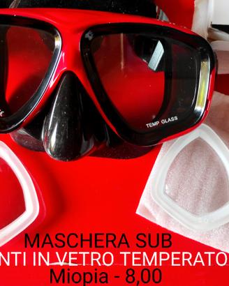 maschera subacquea lenti miopia vetro no plastica 