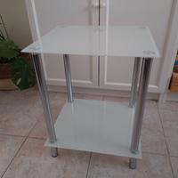 Tavolino vetro e acciaio