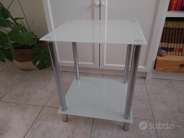 Tavolino vetro e acciaio