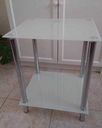 Tavolino vetro e acciaio