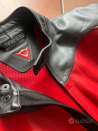 giacca in pelle da moto dainese divisibile tg s/m
