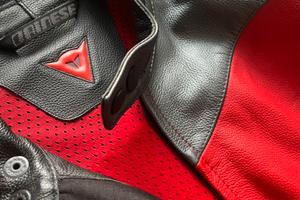giacca in pelle da moto dainese divisibile tg s/m