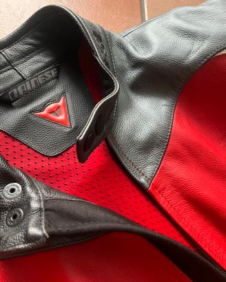 giacca in pelle da moto dainese divisibile tg s/m