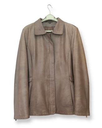 Giacca in Vera Pelle Donna Tortora / Fango taglia