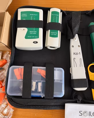 Set attrezzi per cablaggio fili ethernet