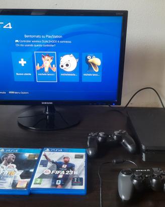 PS4 Slim+Monitor Samsung 24"+Fifa23