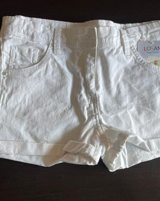 Shorts bambina con etichetta