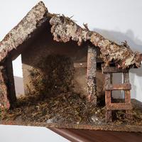 Grande e rara capanna Presepe d'epoca arte Fontani