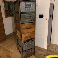 Cassettiera industriale autentica vintage