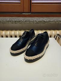 Scarpa polacchina blue Chanel con perline