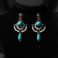 Orecchini unici anni 90 vintage gemme turchese