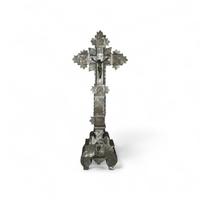 Antico Crocifisso d'Altare in Madreperla e Legno 