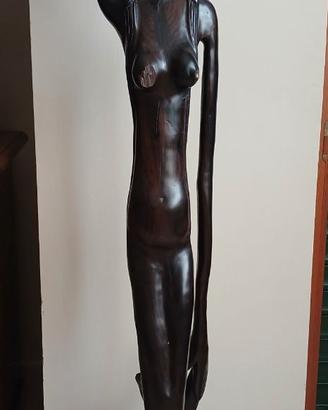 Statua Masai in Ebano blocco unico di legno