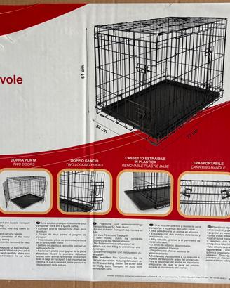 Gabbia da trasporto pieghevole per cani