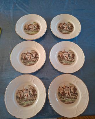 Set 6 Piatti Vintage C.I.T. "Hunting Scenes"