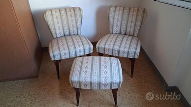 Set due sedie con poggiapiedi abbinato