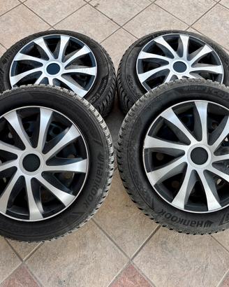4 cerchi in ferro + 4 gomme invernali Hankook 15”