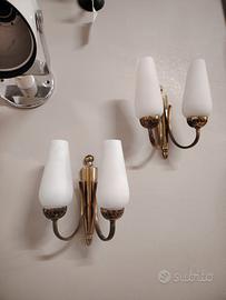 Coppia applique ottone anni 50