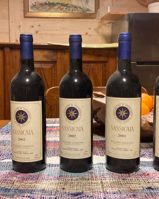 5 bottiglie  BOLGHERI SASSICAIA senza scatola