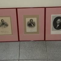 Tre stampe dell'800 di Lencoln, Wasington, militar