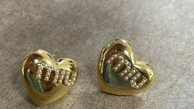 Orecchini d'amore dorati Miu Miu
