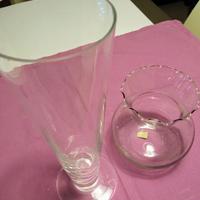 2 vasi in vetro trasparente