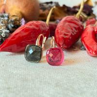 orecchini argento 925 rose’ pietre idrotermali