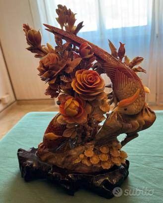 Scultura Orientale in Pietra Saponaria Intagliata