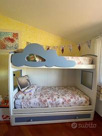 Letto castello legno 3 posti