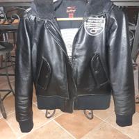 Chiodo vera pelle nera Bomb Boogie tg 42/44
