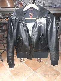Chiodo vera pelle nera Bomb Boogie tg 42/44