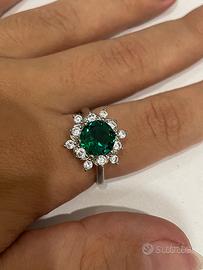 Anello con smeraldo 1.5ct in argento 925