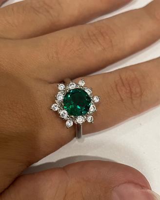 Anello con smeraldo 1.5ct in argento 925