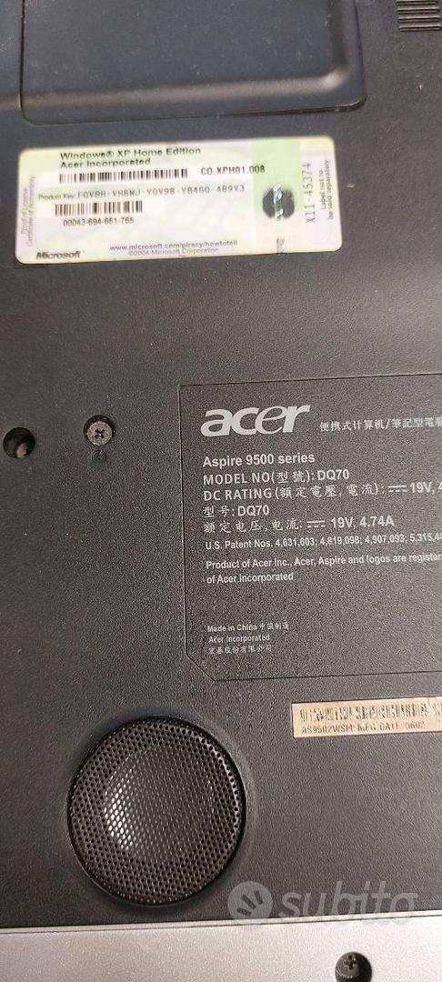 Notebook Acer Aspire 9500 series non si accende - Informatica In ...