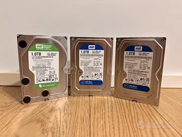 3 HDD Western Digital da 1TB ognuno