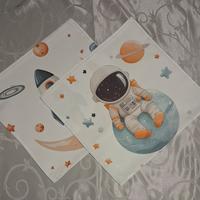 2 copricuscini fodere a tema spaziale 45x45cm 