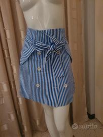 GONNA A RIGHE BIANCA E AZZURRA 