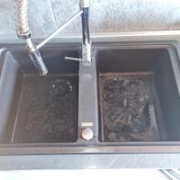 Lavandino incasso Franke 2 vasche Nero glitterato 