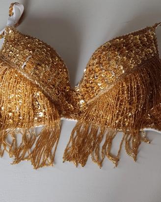 Bra top dorato danza del ventre