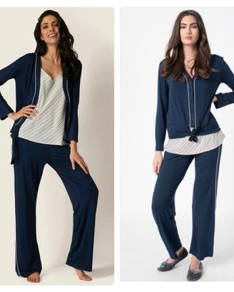 Yamamay pigiama 3 pezzi con top raso NUOVO