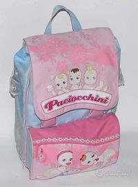 Zaino scuola vintage Paciocchini,new,azzurro rosa